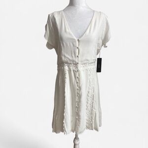 Lulu's New White Dress With Lace Detail Cutouts